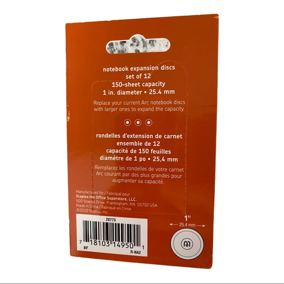 New STAPLES ARC Black 1” DISC Notebook System 12 - Picture 3 of 3